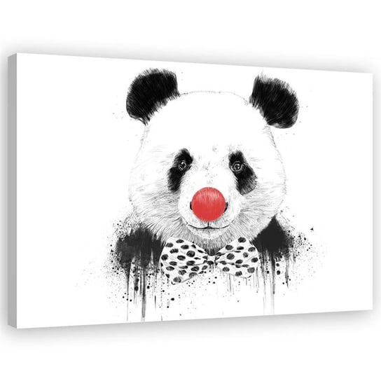 Obraz na płótnie Canvas FEEBY Miś panda na białym tle clown, 100x70 cm Feeby