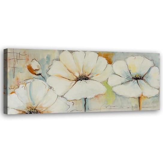Obraz na płótnie Canvas FEEBY, Namalowane kwiaty, 140x45 cm Feeby
