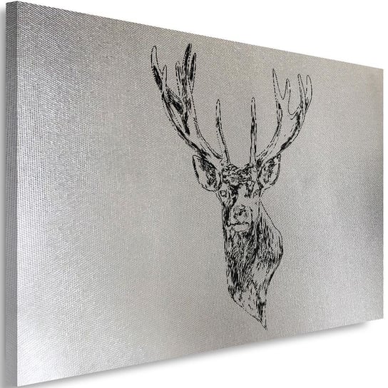 Obraz na płótnie Canvas FEEBY, Narysowana głowa jelenia, 60x40 cm Feeby