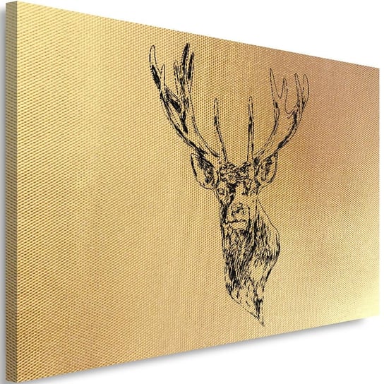 Obraz na płótnie Canvas FEEBY, Narysowana głowa jelenia, 90x60 cm Feeby