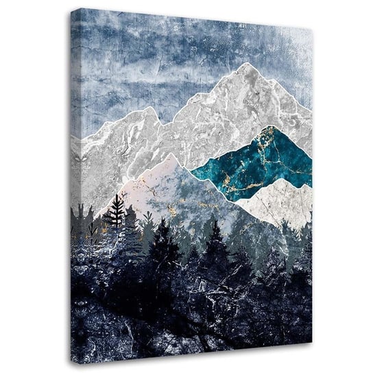 Obraz na płótnie Canvas FEEBY, Niebieski szczyt w górach, 50x70 cm Feeby