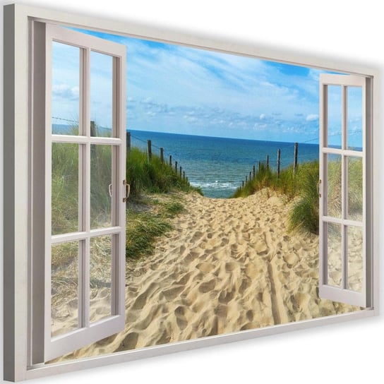Obraz na płótnie Canvas FEEBY, Okno - zejście na plażę, 120x80 cm Feeby
