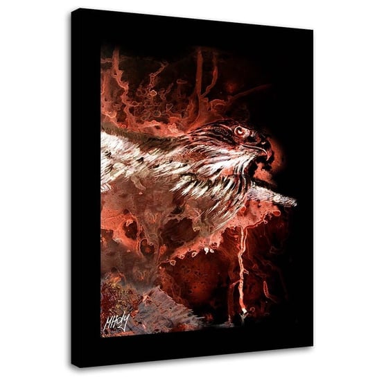 Obraz na płótnie Canvas FEEBY, Orzeł na czerwonym tle, 50x70 cm Feeby