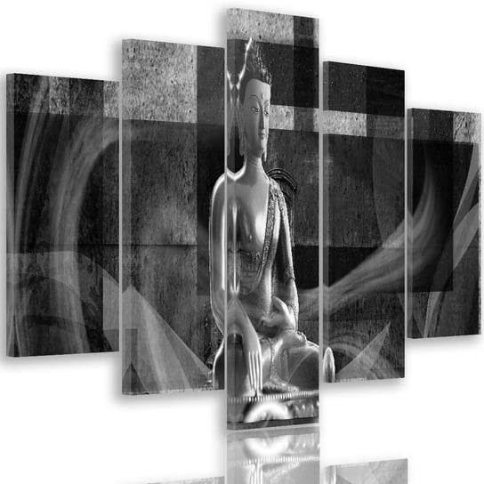 Obraz na płótnie Canvas FEEBY, pentaptyk typ A, Budda na geometrycznym tle, 150x100 cm Feeby