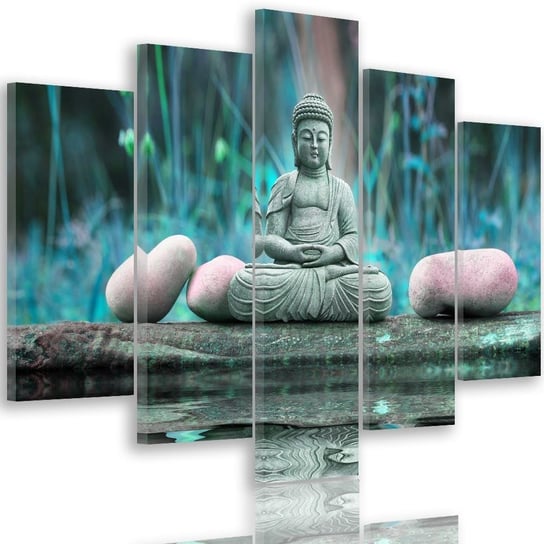 Obraz na płótnie Canvas FEEBY, pentaptyk typ A, Budda nad wodą, 200x100 cm Feeby