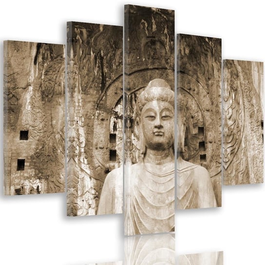 Obraz na płótnie Canvas FEEBY, pentaptyk typ A, Budda przed murami świątyni, 200x100 cm Feeby