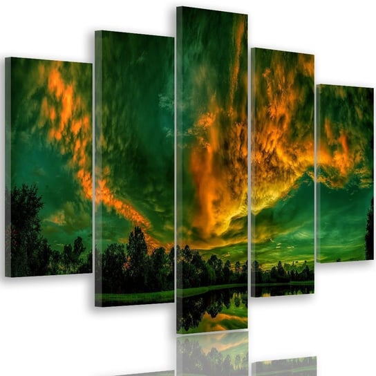 Obraz na płótnie Canvas FEEBY, pentaptyk typ A, Chmury na niebie 4, 250x120 cm Feeby