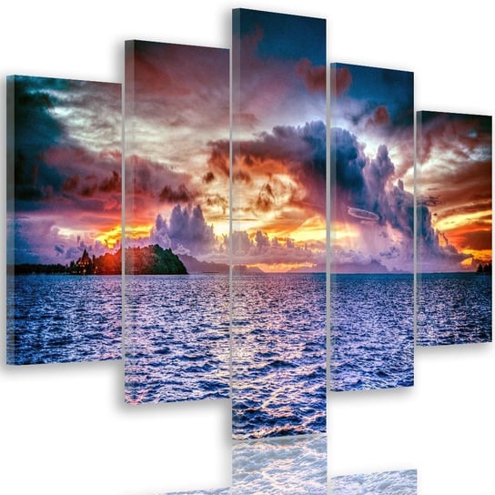 Obraz na płótnie Canvas FEEBY, pentaptyk typ A, Niebo przed burzą 3, 300x140 cm Feeby