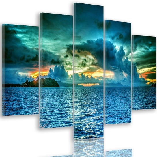 Obraz na płótnie Canvas FEEBY, pentaptyk typ A, Niebo przed burzą 4, 250x120 cm Feeby