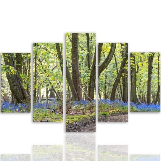 Obraz na płótnie Canvas FEEBY, pentaptyk typ A, Wiosna w parku, 100x70 cm Feeby