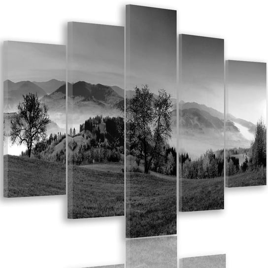 Obraz na płótnie Canvas FEEBY, pentaptyk typ A, Wzgórza z jesiennymi drzewami 2, 150x100 cm Feeby