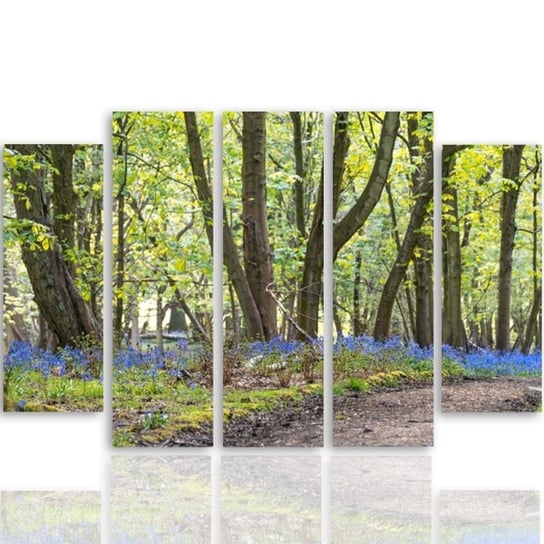 Obraz na płótnie Canvas FEEBY, pentaptyk typ B, Wiosna w parku, 100x70 cm Feeby