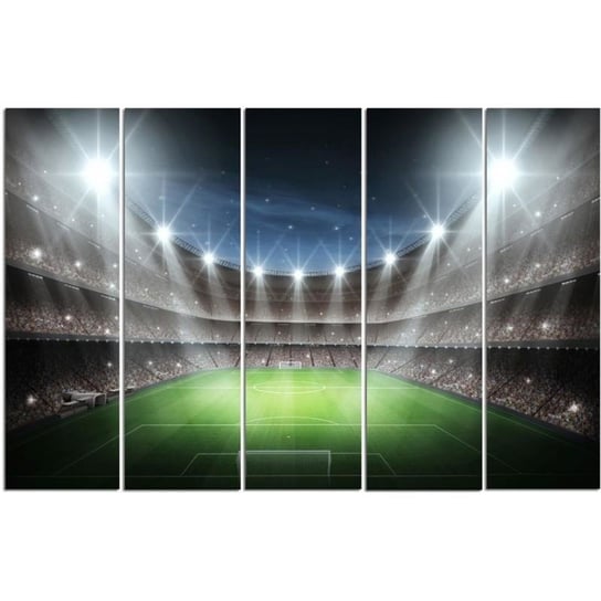 Obraz na płótnie Canvas FEEBY, pentaptyk typ C, Stadion piłkarski w blasku świateł, 100x70 cm Feeby