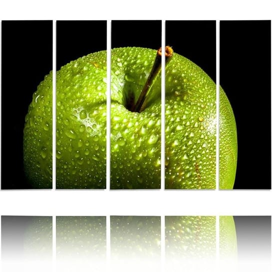 Obraz na płótnie Canvas FEEBY, pentaptyk typ C, Zielone jabłko, 100x70 cm Feeby