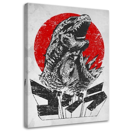 Obraz na płótnie Canvas FEEBY, Przerażająca Godzilla, 50x70 cm Feeby