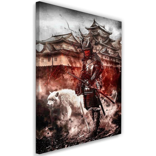 Obraz na płótnie Canvas FEEBY, Samuraj i biały wilk, 50x70 cm Feeby