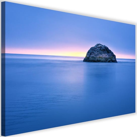 Obraz na płótnie Canvas FEEBY, Skała w morzu o zmierzchu, 120x80 cm Feeby