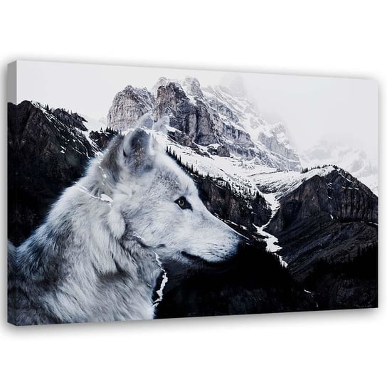 Obraz na płótnie Canvas FEEBY, Wilk na tle góry, 70x50 cm Feeby