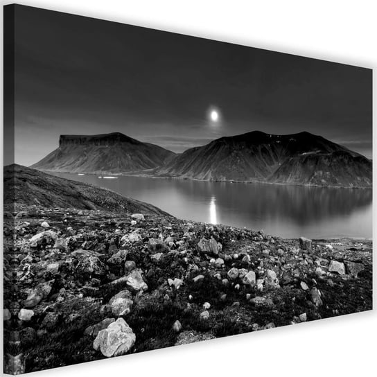 Obraz na płótnie Canvas FEEBY, Zachód nad górskim jeziorem, 120x80 cm Feeby