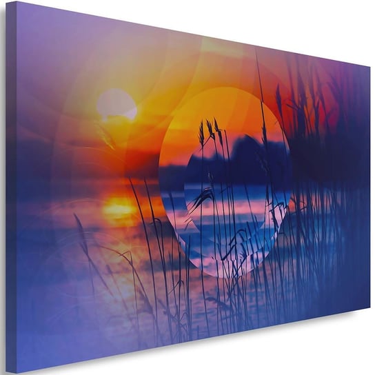 Obraz na płótnie Canvas FEEBY, Zachód słońca z geometrią, 60x40 cm Feeby