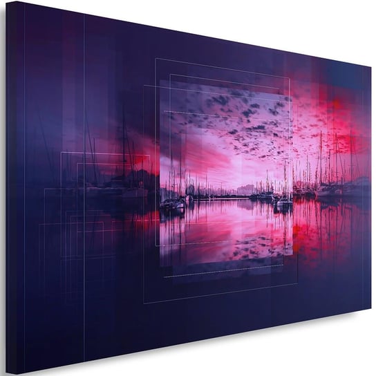 Obraz na płótnie Canvas FEEBY, Zatoka z łodziami, 120x80 cm Feeby