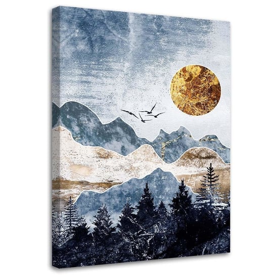 Obraz na płótnie Canvas FEEBY, Złoty księżyc i góry, 50x70 cm Feeby
