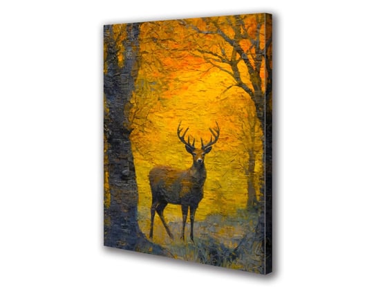 Obraz na płótnie canvas jeleń jesień las b Obraz na płótnie