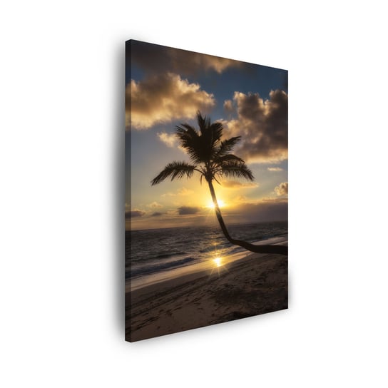 Obraz Na Płótnie Canvas Natura Palma Zachód Słońca 60X120 Cm GP TONER