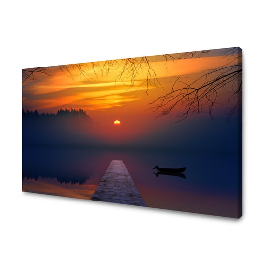 Obraz Na Płótnie Canvas Natura Zachód Słońca Nad Jeziorem 120X80 Cm GP TONER