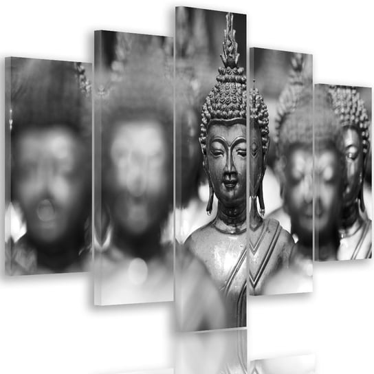 Obraz na płótnie Canvas, pentaptyk typ A, Budda w tłumie 1, 200x100 cm Feeby
