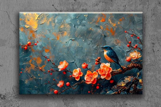 Obraz na płótnie canvas ptak kwiaty sztuka f Obraz na płótnie