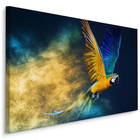 Obraz Na Płótnie Canvas Ptaki Kolorowa PAPUGA 3D Zwierzęta Natura 70cm x 50cm Muralo