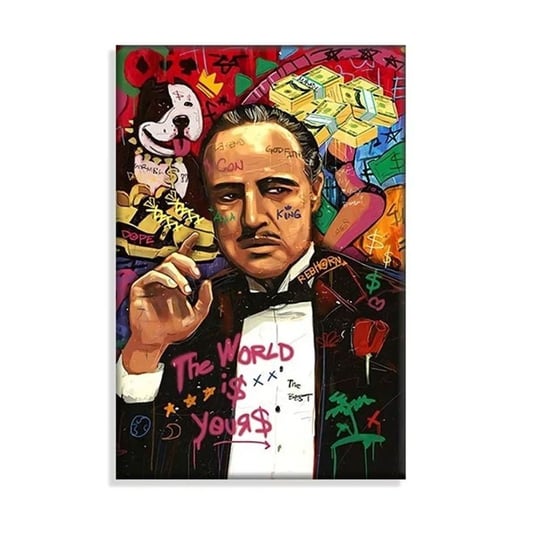 Obraz na płótnie, Canvas Vito Corleone The Godfather The World Is Yours, 60x90 cm brak danych