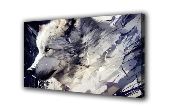 Obraz na płótnie canvas wilk sztuka szary e 70x50cm Obraz na płótnie