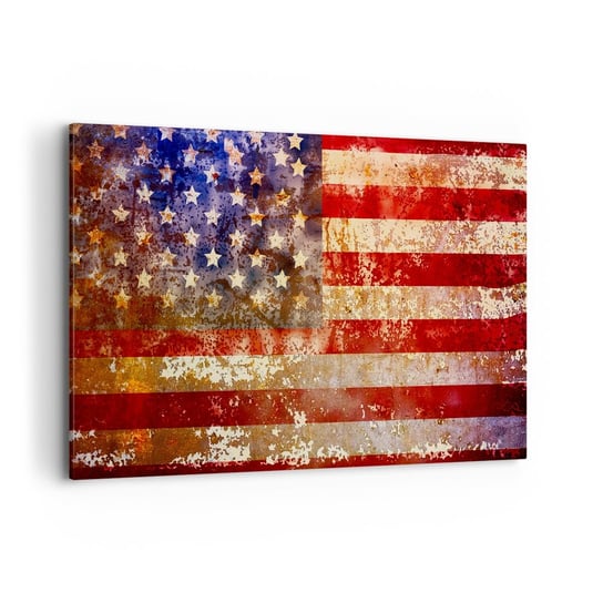 Obraz na płótnie - Chwała nie przemija - 120x80cm - Ameryka Flaga Amerykańska Grafika - Nowoczesny obraz na ścianę do salonu do sypialni ARTTOR ARTTOR