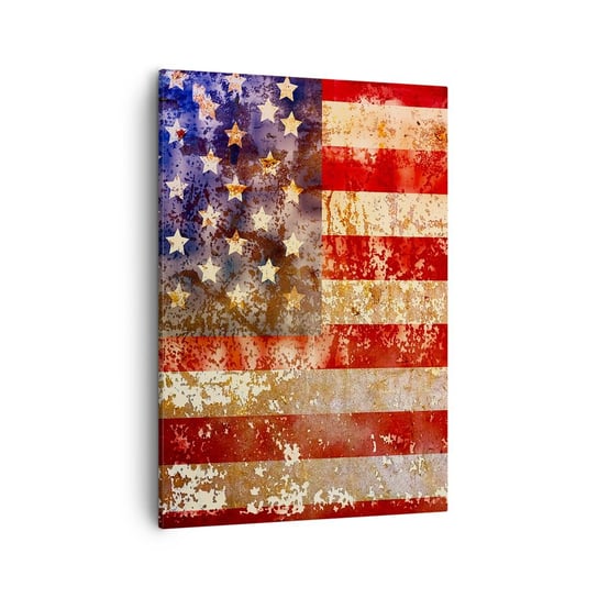 Obraz na płótnie - Chwała nie przemija - 50x70cm - Ameryka Flaga Amerykańska Grafika - Nowoczesny Canvas obraz do salonu do sypialni ARTTOR ARTTOR