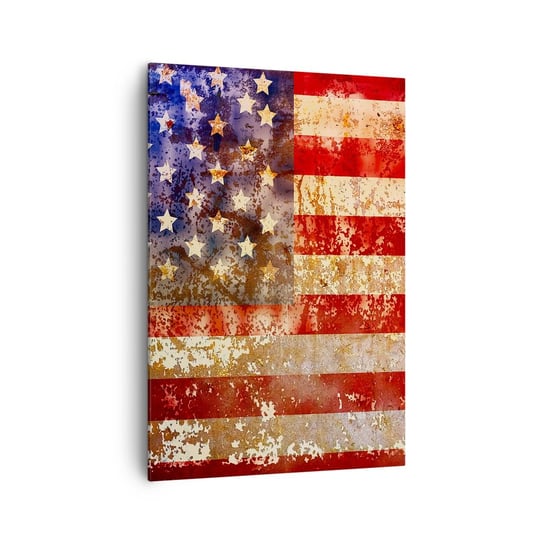 Obraz na płótnie - Chwała nie przemija - 70x100cm - Ameryka Flaga Amerykańska Grafika - Nowoczesny foto obraz w ramie do salonu do sypialni ARTTOR ARTTOR