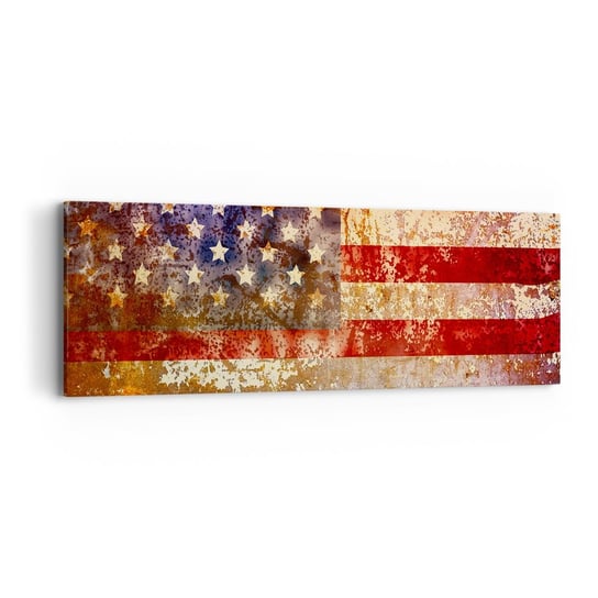 Obraz na płótnie - Chwała nie przemija - 90x30cm - Ameryka Flaga Amerykańska Grafika - Nowoczesny Canvas obraz do salonu do sypialni ARTTOR ARTTOR
