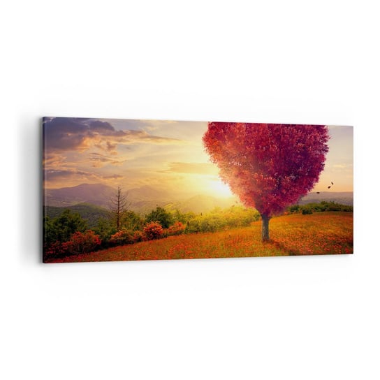 Obraz na płótnie - Chwyta za serce - 120x50cm - Krajobraz Kwiaty Drzewo - Nowoczesny obraz na ścianę do salonu do sypialni ARTTOR ARTTOR