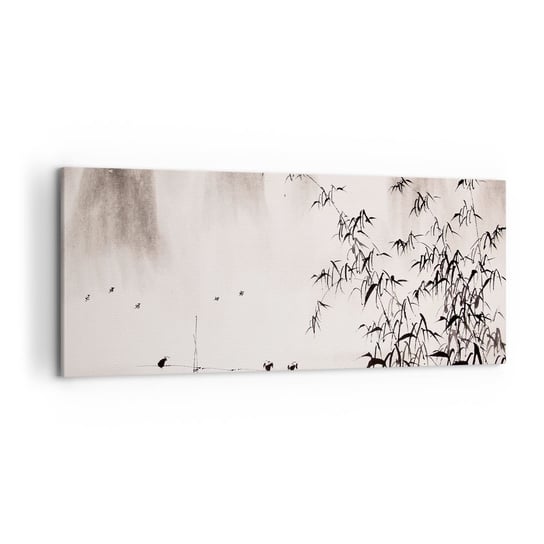 Obraz na płótnie - Cisza ryżowych pól - 120x50cm - Krajobraz Natura Grafika - Nowoczesny obraz na ścianę do salonu do sypialni ARTTOR ARTTOR
