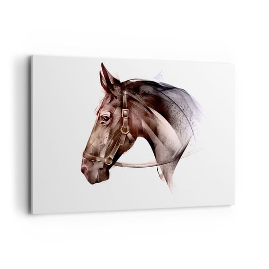 Obraz na płótnie - Co za wdzięk - 120x80cm - Zwierzęta Głowa Konia Koń - Nowoczesny obraz na ścianę do salonu do sypialni ARTTOR ARTTOR