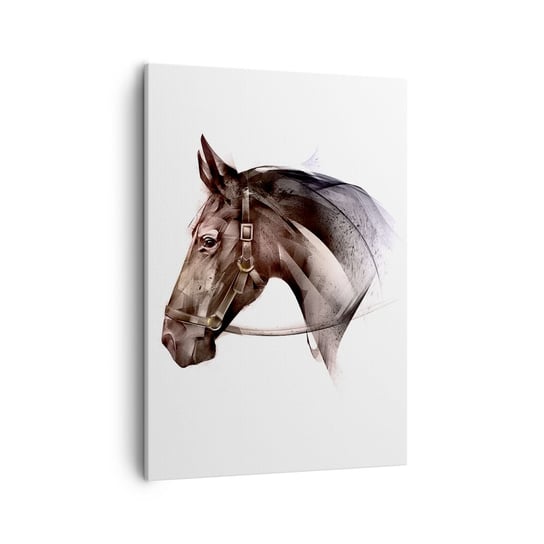 Obraz na płótnie - Co za wdzięk - 50x70cm - Zwierzęta Głowa Konia Koń - Nowoczesny Canvas obraz do salonu do sypialni ARTTOR ARTTOR