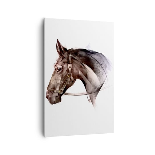 Obraz na płótnie - Co za wdzięk - 80x120cm - Zwierzęta Głowa Konia Koń - Nowoczesny obraz na ścianę do salonu do sypialni ARTTOR ARTTOR
