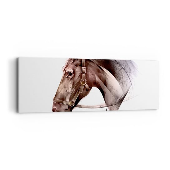 Obraz na płótnie - Co za wdzięk - 90x30cm - Zwierzęta Głowa Konia Koń - Nowoczesny Canvas obraz do salonu do sypialni ARTTOR ARTTOR