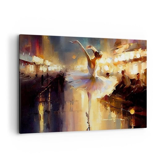 Obraz na płótnie - Cud na ulicy - 120x80cm - Baletnica Taniec Farba Olejna - Nowoczesny obraz na ścianę do salonu do sypialni ARTTOR ARTTOR