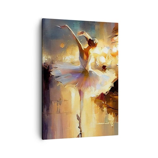 Obraz na płótnie - Cud na ulicy - 50x70cm - Baletnica Taniec Farba Olejna - Nowoczesny Canvas obraz do salonu do sypialni ARTTOR ARTTOR