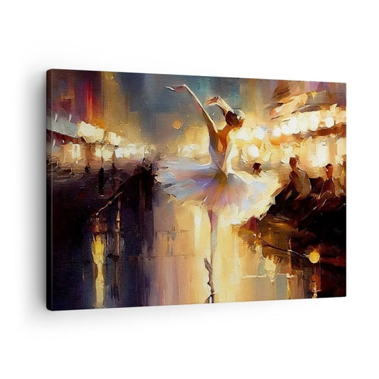Obraz na płótnie - Cud na ulicy - 70x50cm - Baletnica Taniec Farba Olejna - Nowoczesny Canvas obraz do salonu do sypialni ARTTOR ARTTOR