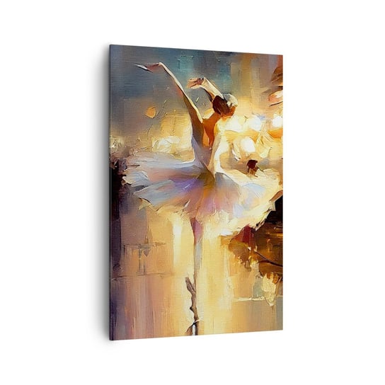 Obraz na płótnie - Cud na ulicy - 80x120cm - Baletnica Taniec Farba Olejna - Nowoczesny obraz na ścianę do salonu do sypialni ARTTOR ARTTOR