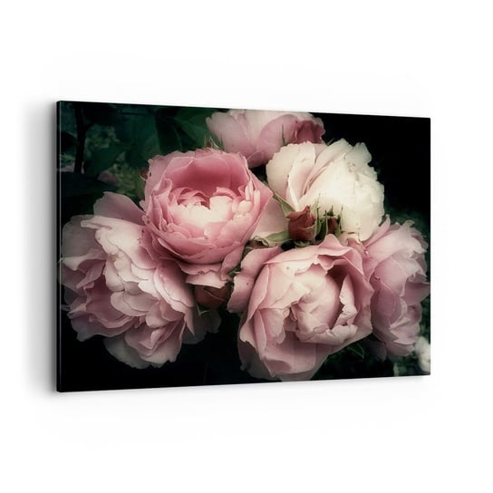Obraz na płótnie - Czar belle epoque - 120x80cm - Kwiaty Piwonia Bukiet - Nowoczesny obraz na ścianę do salonu do sypialni ARTTOR ARTTOR
