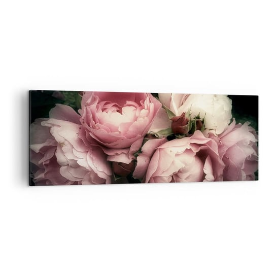 Obraz na płótnie - Czar belle epoque - 140x50cm - Kwiaty Piwonia Bukiet - Nowoczesny Canvas obraz do salonu do sypialni ARTTOR ARTTOR
